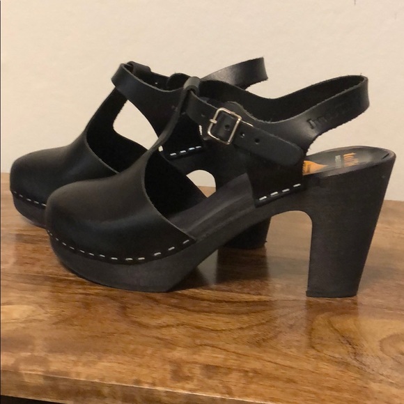 Swedish Hasbeens Shoes - Black Heeled Hasbeens